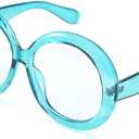 FEISEDY Oversized Blue Light Blocking Glasses Women Men Retro Big Round Frame Eyewear Clear Lens Computer Glasses