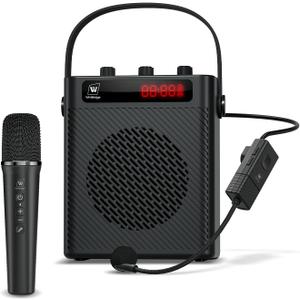Voice Amplifier Wireless Microphone/Handheld Mic- 40W Portable Microphone and Speaker Wireless karaoke System, Bluetooth Speaker with Mics Personal Pa System, 4 Sound Effects for Teachers Speaking S95 Voice Amplifier Wireless Microphone/Handheld Mic- 40W Portable Microphone and Speaker Wireless karaoke System, Bluetooth Speaker with Mics Personal Pa System, 4 Sound Effects for Teachers Speaking S95