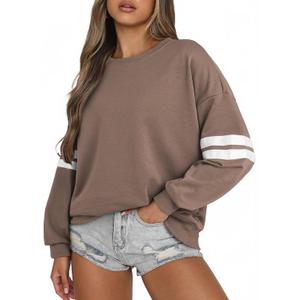 Acelitt Women Casual Long Sleeve Crewneck Color Block Sweatshirts Pullover,S-XXL (L)