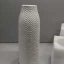 hjn Large White Vase for Flowers Ceramic Vase for Home Decor Tall Vases for Your Floor/Kitchen/Office/Living Room/Table- White Texture(Large)