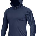 Boladeci Men's UPF 50+ Sun Protection Lightweight Hoodie Shirts Long Sleeve Fishing Shirts SPF UV Hiking Swim L