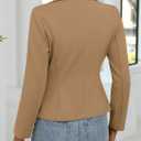 ELLEVEN Womens Business Casual Blazers Suit Jackets Slim Fit Outfits for Women Lightweight Stretchy Knit Long Sleeve Work Office Petite Blazer with Pockets Dressy Trendy Deep Khaki Medium (Brown, M)