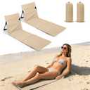FormiPow 2 Pack Foldable Beach Chairs, Beach Pool Chairs (Beige)