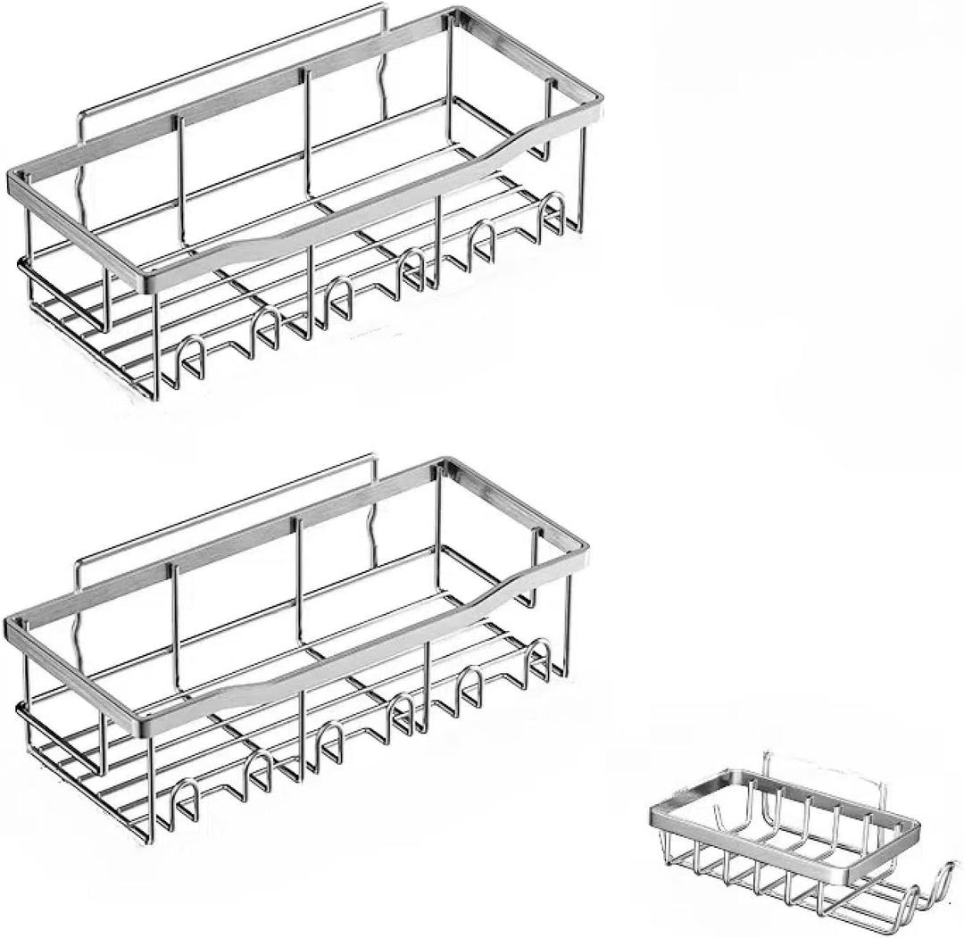 Premium Stainless Steel Shower Box Non-perforated bathroom shelves Shower rack Sticky shower box 5 Pack Stainless Steel Bathtub Organizer Bathroom storage and home dcor (Stainless steel (set of three)) Premium Stainless Steel Shower Box Non-perforated bathroom shelves Shower rack Sticky shower box 5 Pack Stainless Steel Bathtub Organizer Bathroom storage and home dcor (Stainless steel (set of three))