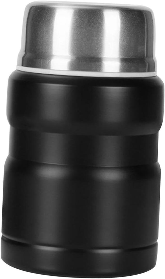 Qianly Flasks for Hot Cold Food Lunch Box Container Vacuum Insulated Water Bottle for Cold Drink, Black