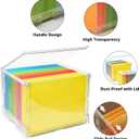 MUKAI File Organizer Box with Lid, Collapsible File Folder Organizer with Slide, Hanging File Folder Box, for Office Document Storage with Desktop organizer (3) (Standard (3 Count))