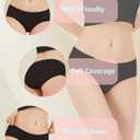 POPKOK Teen Girls Underwear Cotton Brief Panties 6 pack (12-14 Years, Black)