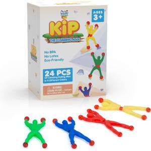 24-Piece Climbing Man Sticky Toy Set - Flexible and Stretchy Wall Tumbler Crawlers for Boys and Girls - Assorted Colors - Perfect for Birthday Party Favors and Easter Egg Fillers (Multicolor)