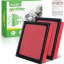 2PCS Engine Air Filter CA10755 for 2011-20 Toyota Sienna; 14-19 Highlander; 2010-2022 Lexus Rx350; 2011-26 Dodge Durango; 2011-2021 Jeep Grand Cherokee, Replace #17801-0P050 Automotive Accessories