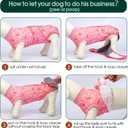 Kuoser Dog Surgery Suit, Comfy Dog Recovery Suit Female Doggie Onesie for Surgery, Post Op Protective Onesie, Soft E-Collar Alternative for Cats & Puppies, PinkRibbon XS