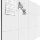 Bumusty Large Cork Board 48" x 36" Alternative - 12 Pack Felt Wall Tiles with 70 Safe Removable Adhesive Tabs, 30 Pushpins, Cork Boards for Walls Pin Board Bulletin Board Office Decor (Milky White)