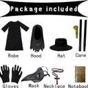 HAOSUN Plague Doctor Costume Set 8 in 1 Halloween Costumes Plague Doctor Mask Outfit for Men Adults (Xxxs Size)