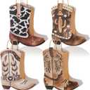Tioncy 24 Pcs Cowboy Cowgirl Boots Paper Bags Western Theme Party Decorations Wild West Kraft Gift Bags with Handle Rodeo Boot Goodie Bag for Bachelorette Last Rodeo (Assorted Style,Brown)