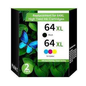 64XL Pack (2-Pack, BK, Tri-Color) Replacement for HP 64XL Ink Cartridge Combo Pack HP 64 XL HP Ink Cartridges Black and Color for HP Envy Photo 7858 7855 7155 6255 6252 6230 Envy 7255e 7955e Printer