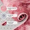 Andency Soft Area Rugs for Living Room Bedroom, 3x5 Non-Slip Fluffy Shag Carpet, Indoor Floor Fuzzy Shaggy Living Room Plush Rug for Kids Dorm Nursery Home Decor Aesthetic, Tie-Dyed Dark Red