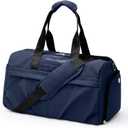 Gym Bag for Women Men with Shoe Compartment, Sport Duffel Bag, Waterproof Travel Weekender Overnight Carry on Bag for Yoga with Trolley Sleeve, Peacock Blue