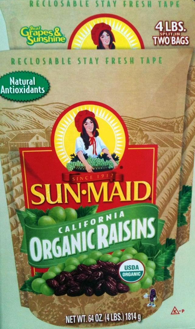 DUKUANGGT Sun Maid Organic Raisins, Best By 05/19/2027