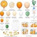 138pcs Little Cutie Baby Shower Balloon Boxes Decorations, Baby Block with Letters Orange Balloon Garland Kit A Little Cutie is On The Way Banner Willow Leaves for Fruit 1st Birthday Party Decorations