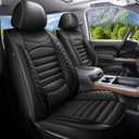 AOMSAZTO Front Seat Covers Fit for Chevrolet Chevy Silverado GMC Sierra 2007-2025 2026 1500 2500HD 3500HD Leather Truck Car Seat Covers (2 PCS Front,Black)