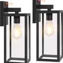 BesLowe Upgraded Motion Sensor Outdoor Wall Lights, 15 Dusk to Dawn Porch Lights Outdoor Wall Sconce Lanterns, 3 Lighting Modes Exterior Lighting Fixtures, Black Outside Lights for House, 2-Pack