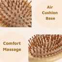 3 x LLmoway Natural Bamboo Hair Brush for Hair Growth Bristles Detangling Wooden Paddle Hair Brush for Massaging Scalp All Hair Types Women Men Kids Ergonomic Handle Oval Regular