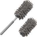 Microfiber Duster for Cleaning, Tukuos Hand Washable Dusters with 2pcs Replaceable Microfiber Head, Extendable Pole, Detachable Cleaning Brush Tool for Office, Car, Window, Furniture, Ceiling Fan (Gray)