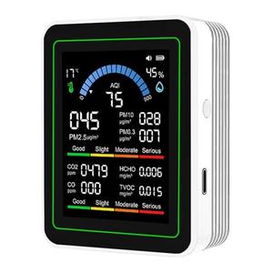 Air Quality Monitor Indoor, 10 in 1 Portable Smartair Quality Tester for CO2 | CO | TVOC | HCHO | Temp | AQI | PM0.3-1 Detection Hum for Home Cars Plants, Pets, Car, Hotel
