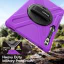 BRAECN for Samsung Galaxy Tab S10+ Plus/S9+/S9 FE + /S8+ Plus/S7 +Plus /S7 FE 12.4 Inch,Heavy Duty Shockproof Case with S Pen Holder&360 Rotating Hand Strap/Kickstand/Shoulder Strap -Purple