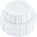 SUT 60PCS White Plastic Plates-Disposable Plates for Party, White Disposable Plates Including 10 inch Dinner Plates, 7 inch Dessert Plates, Plastic Plates for Wedding&Party