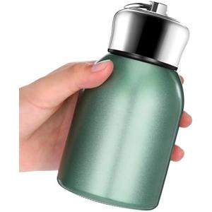 Mifoci 10oz Mini Water Bottles Stainless Steel Slim Insulated Thermal for Hot Cold Drink Thermal Small Vacuum Portable Water Bottle for Women Gifts Travel Camping Hiking(Matte Green,1 Pcs)