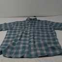 Wrangler Button Up Shirts for Men Big and Tall - Plaid Short Sleeve Casual Shirt (4X, Brittany Blue)