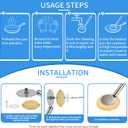 Kitchen Scrub Brush with Handle, Non-Scratch Extra Strong Cleaning Brush for Wok, Cast Iron, Pans, Oven Racks, Air Fryer - Strong Model