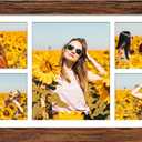 11x23 Picture Frame Display 5 opening 5x7 and 8x10 Picture Frame Collage,Multi Photo Frame with Mat,Plexiglass,Horizontal and Vertical Formats for Wall Decor,Carbonized Brown Wood Grain
