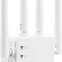 WiFi ExtenderWiFi Extenders Signal Booster - WiFi Repeater with 12880 Sq.ft Coverage 105 Deviceswith 1200Mbps Dual - Band 2.4G&5G1-Tap SetupSupports Ethernet Port,Faster Speed