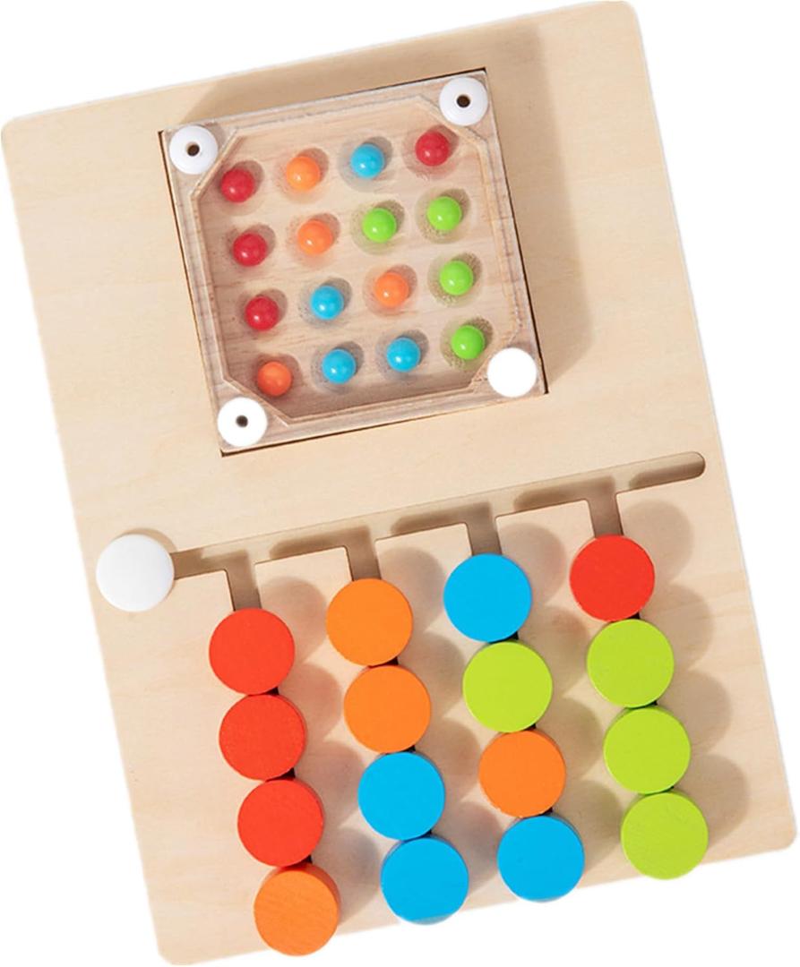 Battle Toys for Kids 3+ Years Preschool Logic Game Brain Teasers Boys Girls Four-Color Educational Wooden Toy for 3 4 5 6 Years Travel Toys Family Games (Small)