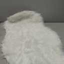 duduta White Faux Sheepskin Throw Rug 2x3 ft, Fluffy Shag Fur Chair Cover Small Bedside Dorm Rug Non Slip Washable