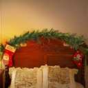 Norfolk Pine Garland Artificial Real Touch Green Thick Cedar Cypress Spruce 9FT Greenery Christmas Decor for Mantle Fireplace Wall Table Railings Indoor Outdoor Xmas Decorations