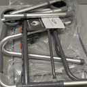 Folding Walker with Tray, 5" Wheels Lightweight Walkers for Seniors and Adults, Supports Up to 350 Pounds, Adjustable Height, Compact Standard Walker, Silver