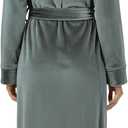 NY Threads Premium Womens Robe, Plush Fleece Long Bath Robe for Women, Fluffy Soft Women's Bathrobe (Medium, Dark Grey)