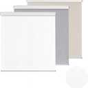 ChrisDowa Cordless 100% Blackout Roller Shade, with Striped Jacquard, Thermal Insulated, UV Protection Fabric, Total Blackout Blinds for Window, French Doors, Home and Office.White, 23" W x 72" H (23"W x 72"H, White)