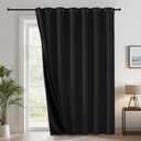 RYB HOME 100% Blackout Room Divider Curtains for Sliding Glass Door, Extra Wide Thermal Insulated Privacy Curtains for Bedroom/Patio Door/Living Room/Open Closet, Black, W100 x L84, 1 Panel