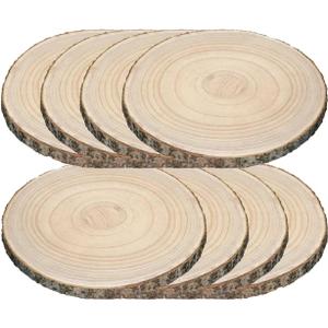 8 Pieces of 11-12 Inches Wood Slices for Centerpieces,Wooden Slices for Table Top,Wooden Slabs for Crafts,Round Wood Splices for Wedding Table,Home Dinner Table,Etc. (11-12 inches), Natural