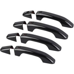 Linskip Exterior Door Handle Covers Compatible with 2021 2022 2023 2024 2025 Chevry Suburban Tahoe & 2021-2023 GMC Yukon & 2019-2025 Silverado/Sierra 1500, Exterior Accessories(Black)