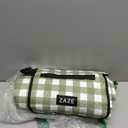 ZAZE Extra Large Picnic Outdoor Blanket, 80''x80'' Waterproof Foldable Blankets Gingham Picnic Mat for Beach, Camping Grass Lawn Park Accessories Cute Couple Gifts Ideas Wedding Registry(Green White)
