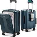 Carry on Luggage Top opening Suitcases, Expandable with Cup Holder and USB Charging Port,Lightweight with Front Pocket Rolling Suitcases with Spinner Wheels