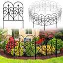 Decorative Garden Fence 32 in (H) x 10 ft (L) Outdoor Rustproof Metal Dog Pet Fence Animal Barrier, Garden Fencing Panel Border for Yard Patio Flower Bed