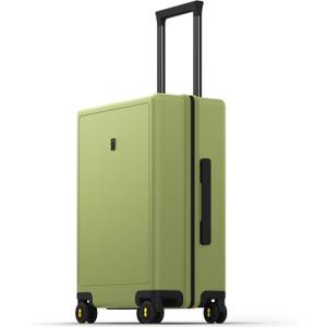 LEVEL8 Carry on Luggage Airline Approved with Spinner Wheels, Lightweight Luminous Textured Travel Bags for Women Men, Tsa Lock Cabin Suitcase, 20 Inch, Pickle Green