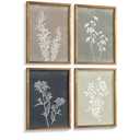 Framed Boho Wall Art Set of 4 for Wooded Minimalist Botanical Print Wall Art for Rustic Vintage Farmhouse Home Kitchen Wall Decor (Brown, 16"x20")