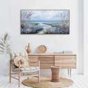 KLAKLA Large Canvas Art Plum Blossom Lake White Wall Decor Living Room Bedroom Picture Over Bed Framed Artwork for Wall Modern Canvas Paintings Office 20x40 Inches