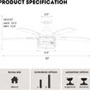52 Inch Ceiling Fans with Lights and Remote Control, Farmhouse Ceiling Fan with LED Lighting for Bedroom Living Room and Patio, Black Caged Ceiling Fan for Indoor and Outdoor(NO Bulbs)